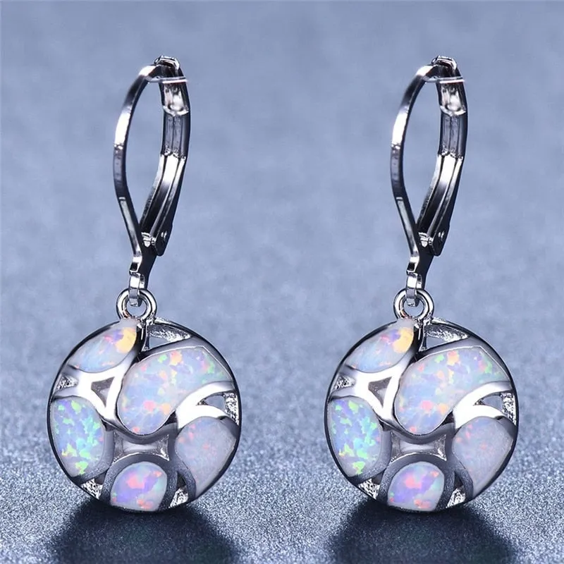 Bohemian Fire Opal Long Girl Earrings