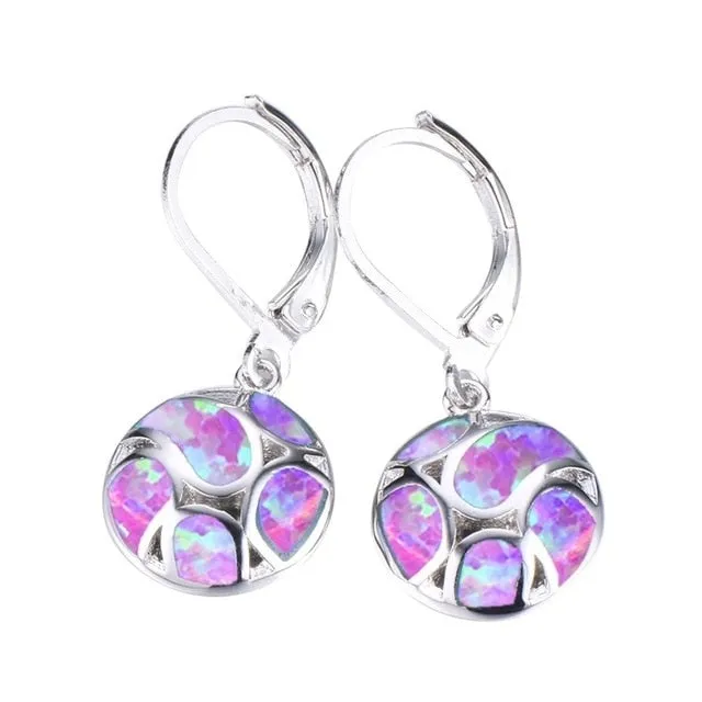 Bohemian Fire Opal Long Girl Earrings