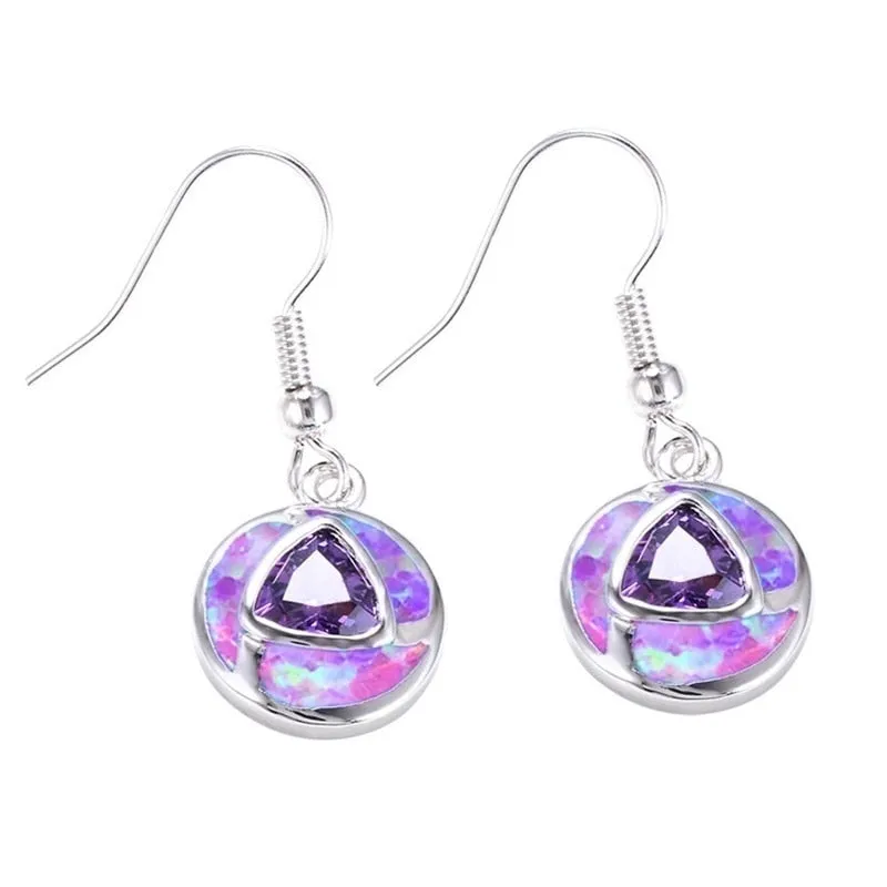 Bohemian Fire Opal Long Girl Earrings