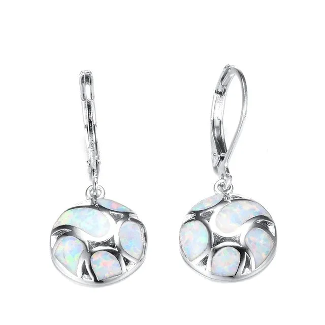 Bohemian Fire Opal Long Girl Earrings