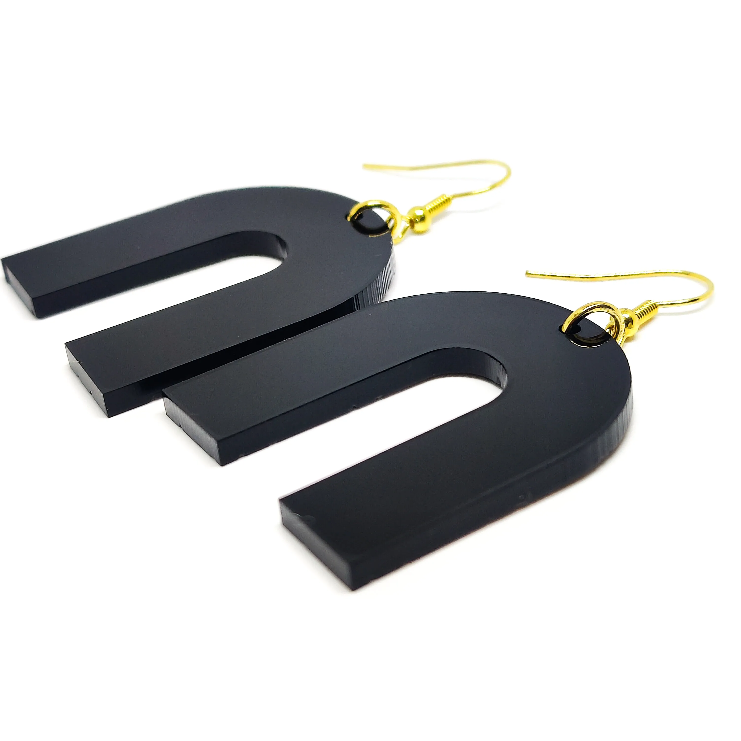 Boho Black Arch Dangle Earrings