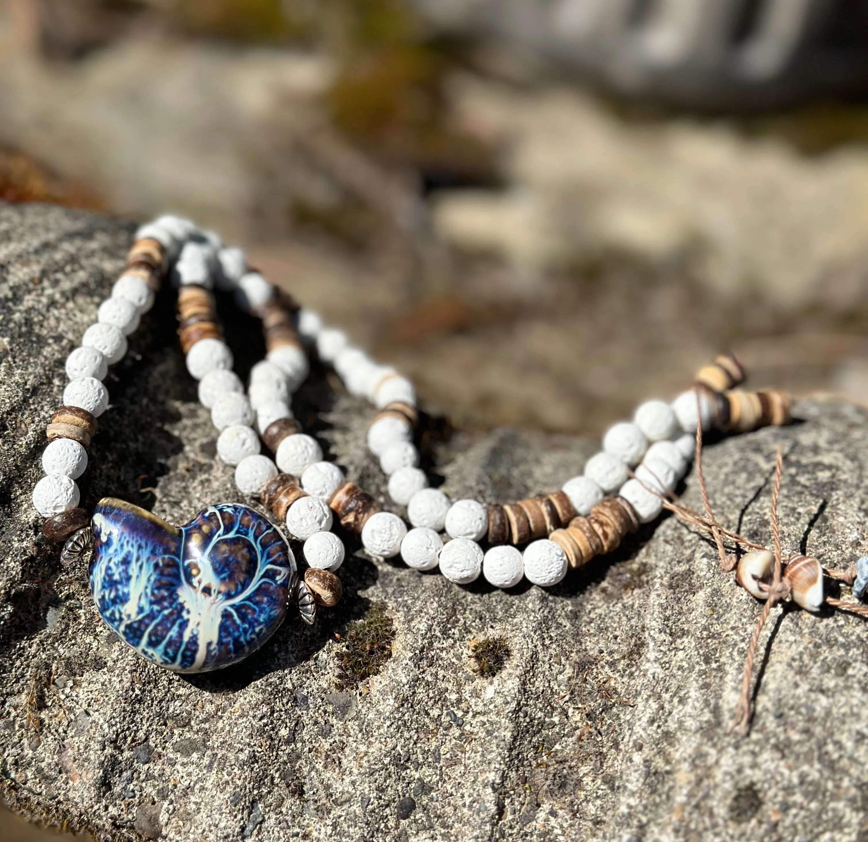 Boho Chic Beaded Beachy Necklaces with Starfish and Shell Pendants
