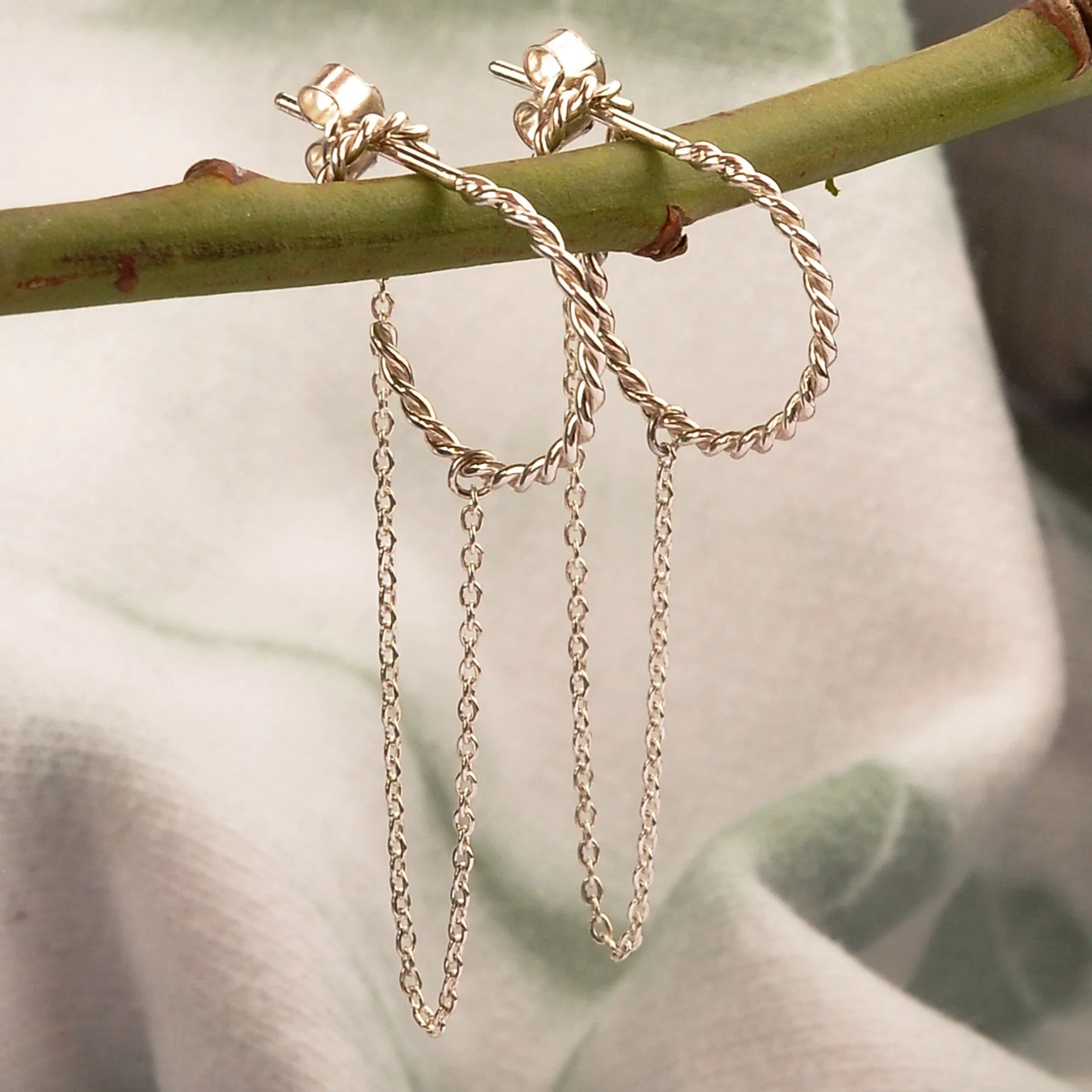 Braided Geometric Sterling Silver Dangle Earrings - Sophisticated Fate | NOVICA