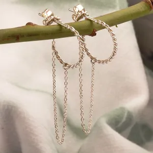 Braided Geometric Sterling Silver Dangle Earrings - Sophisticated Fate | NOVICA