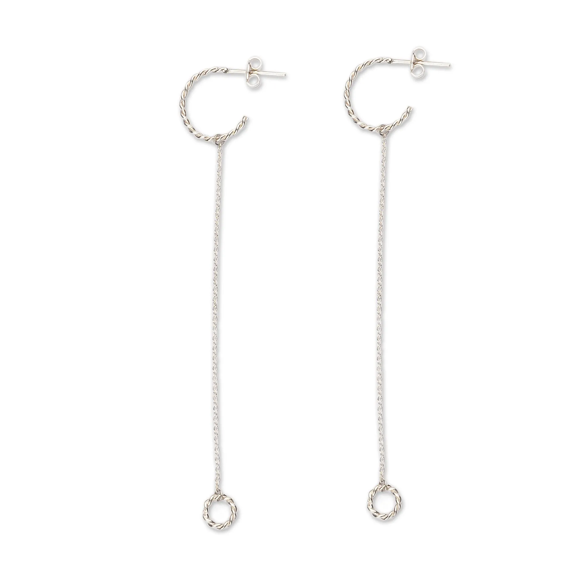 Braided Geometric Sterling Silver Dangle Earrings - Sophisticated Fate | NOVICA