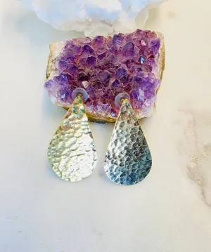 Brass Textured Earrings