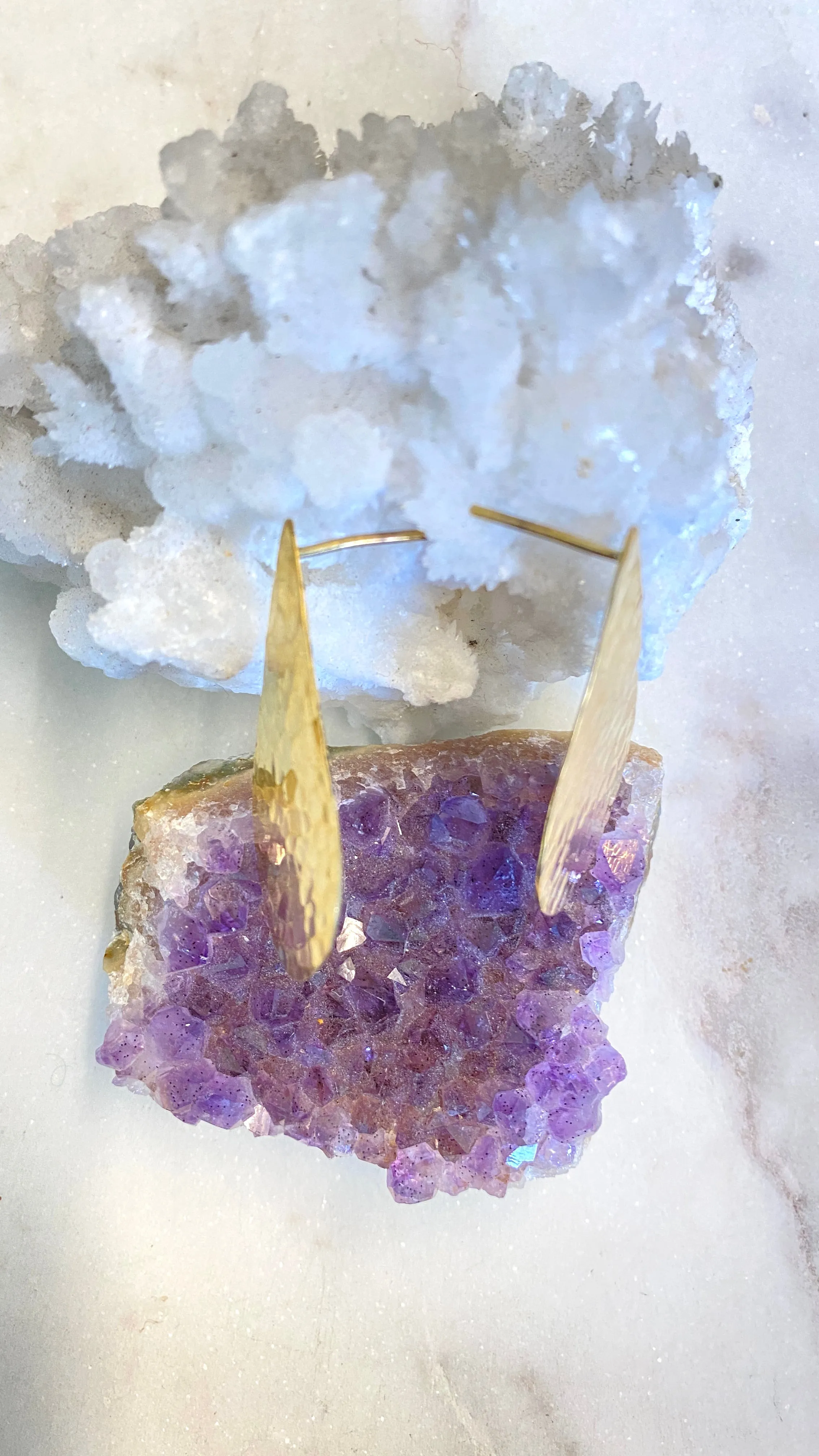 Brass Textured Earrings