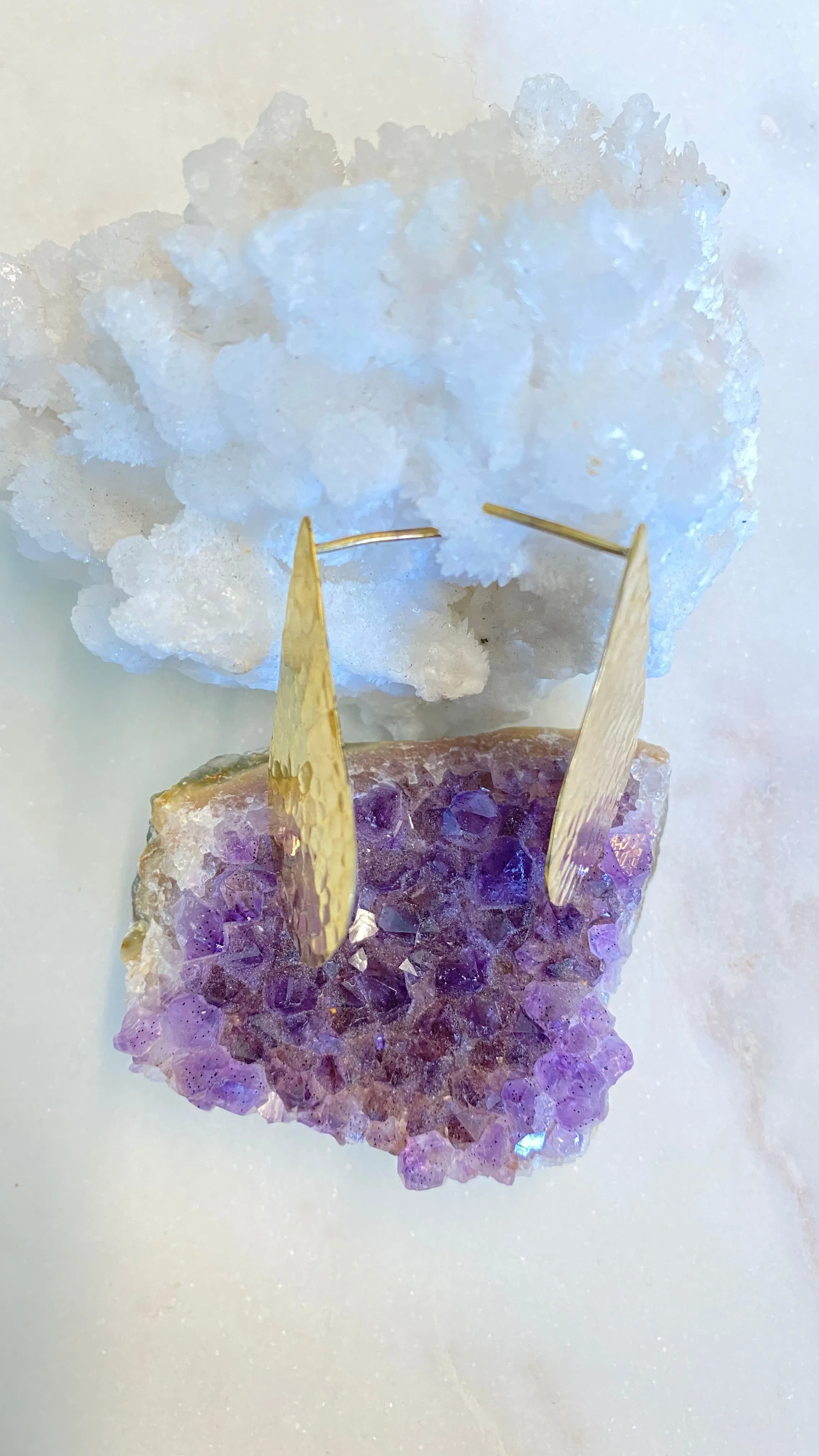 Brass Textured Earrings
