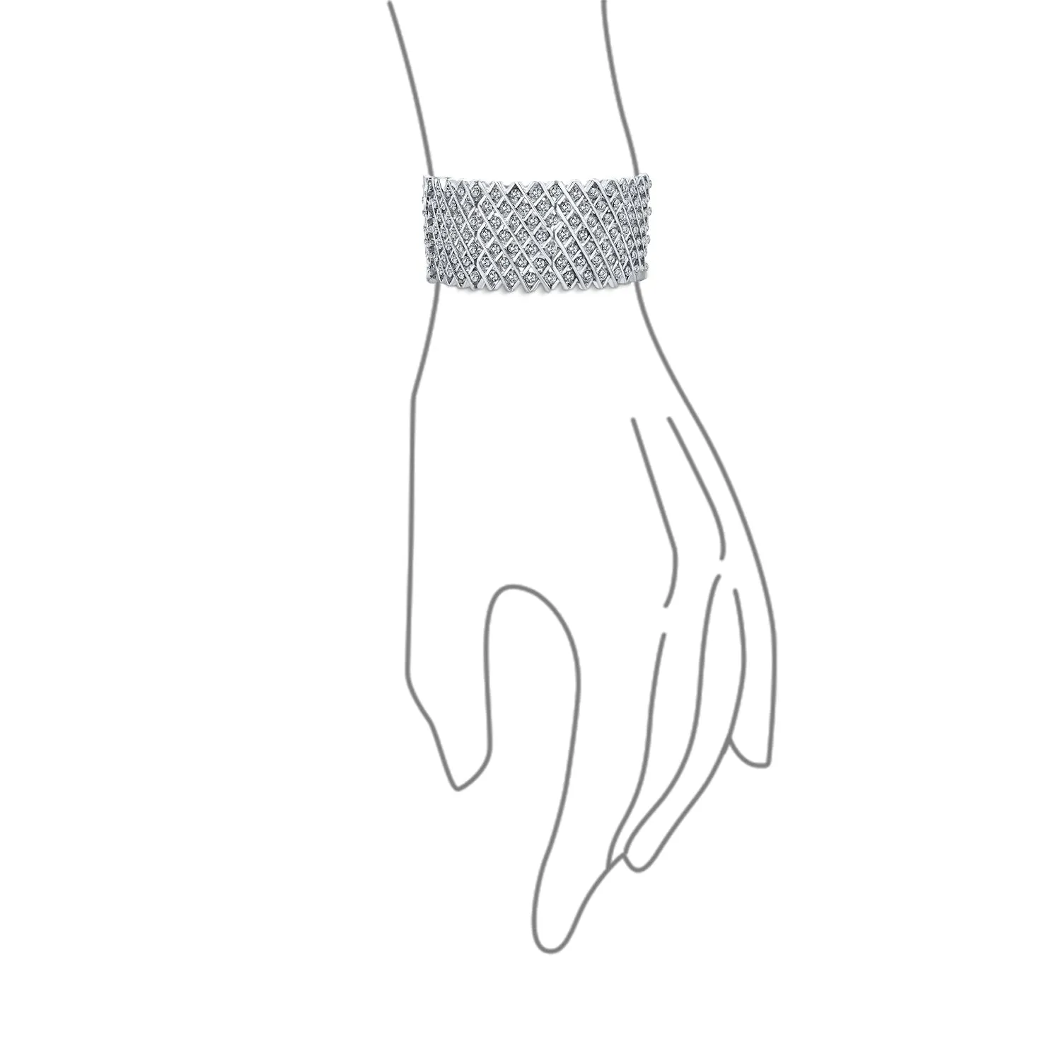 Brides Wedding Fashion Rose Gold Crystal Stretch Bracelet for Prom