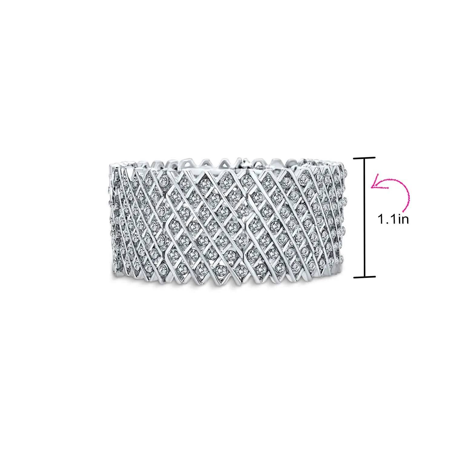 Brides Wedding Fashion Rose Gold Crystal Stretch Bracelet for Prom