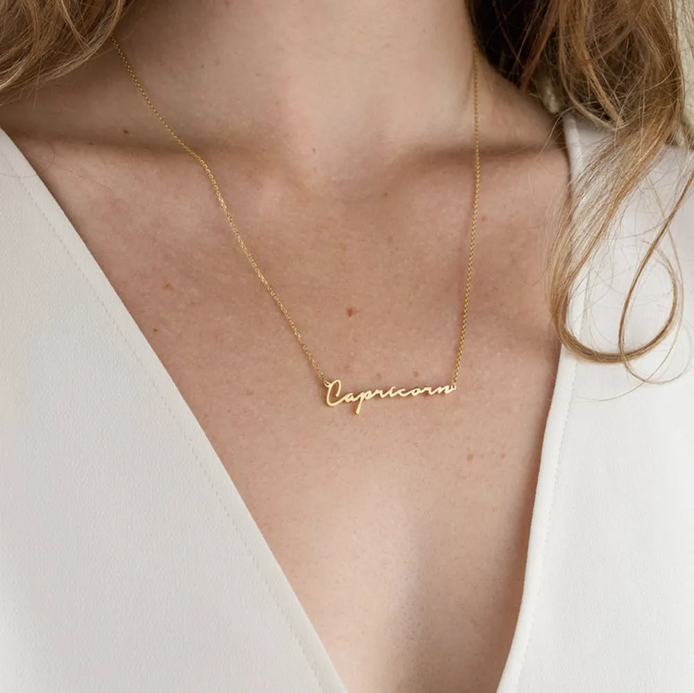 Bridesmaid Gifts Personalized Name Necklace Custom Word Necklace Minimal Script Name Necklace
