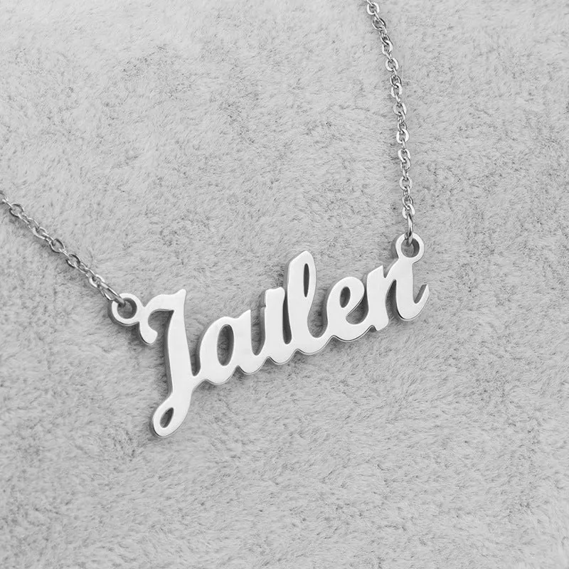 Bridesmaid Gifts Personalized Name Necklace Custom Word Necklace Minimal Script Name Necklace