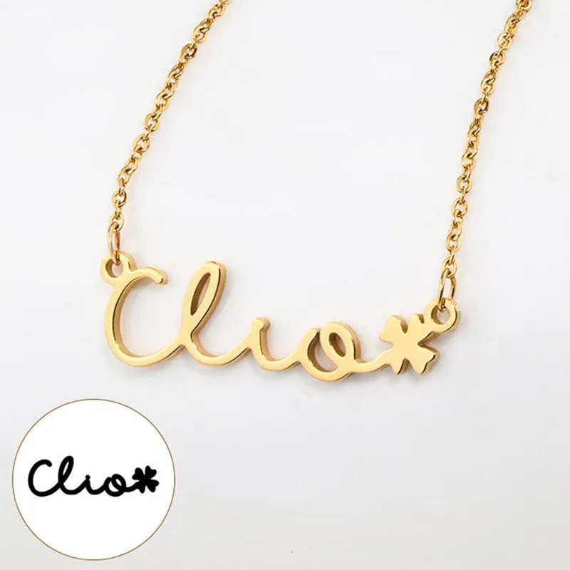 Bridesmaid Gifts Personalized Name Necklace Custom Word Necklace Minimal Script Name Necklace