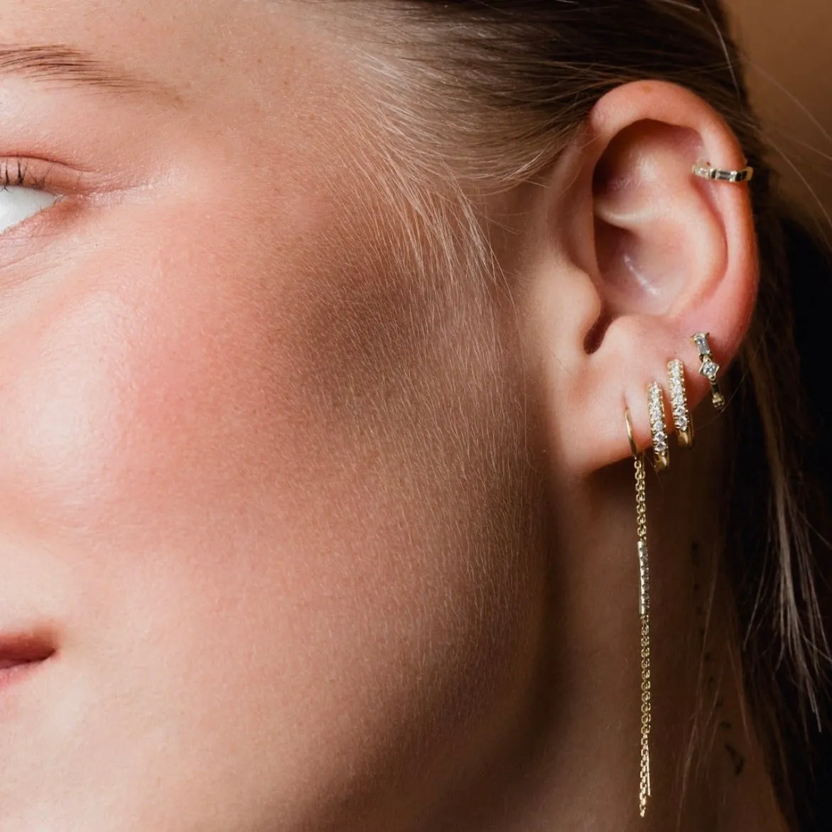 Bruno - baguette hoop earrings
