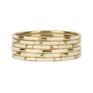 BuDhaGirl | Set of Six | Veda Bangles in Ivory