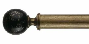 Byron & Byron 45mm Classic Wood Florentine Black Curtain Pole Modern Ball Finial