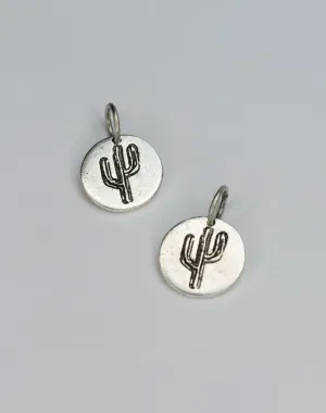 Cactus Circle Charm, 14mm  (2pc)