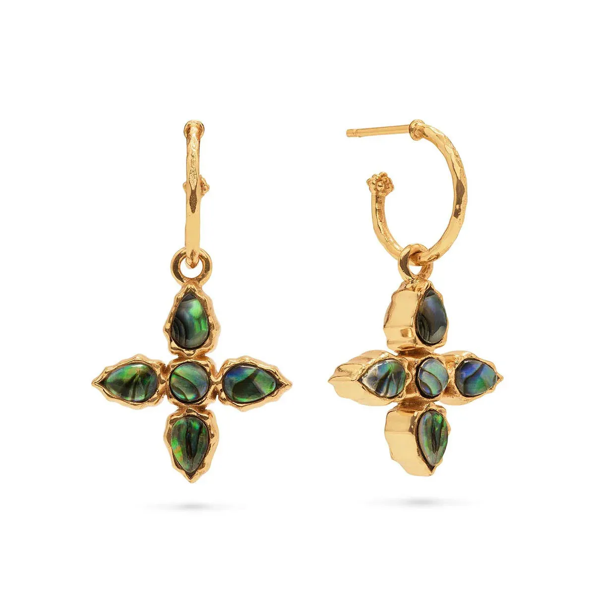 CAPUCINE DE WULF - AURORA HOOP WITH DOUBLE SIDED CHARM - MOP/ABALONE