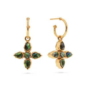 CAPUCINE DE WULF - AURORA HOOP WITH DOUBLE SIDED CHARM - MOP/ABALONE