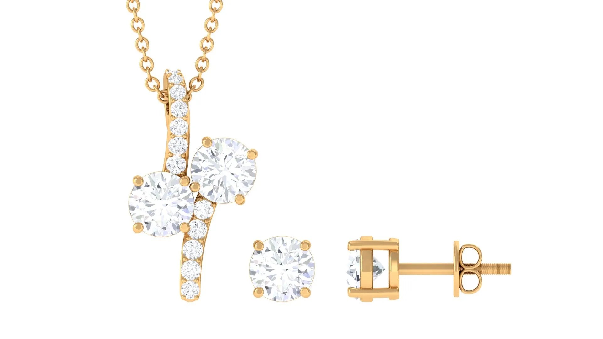 Certified Moissanite Minimal Jewelry Set