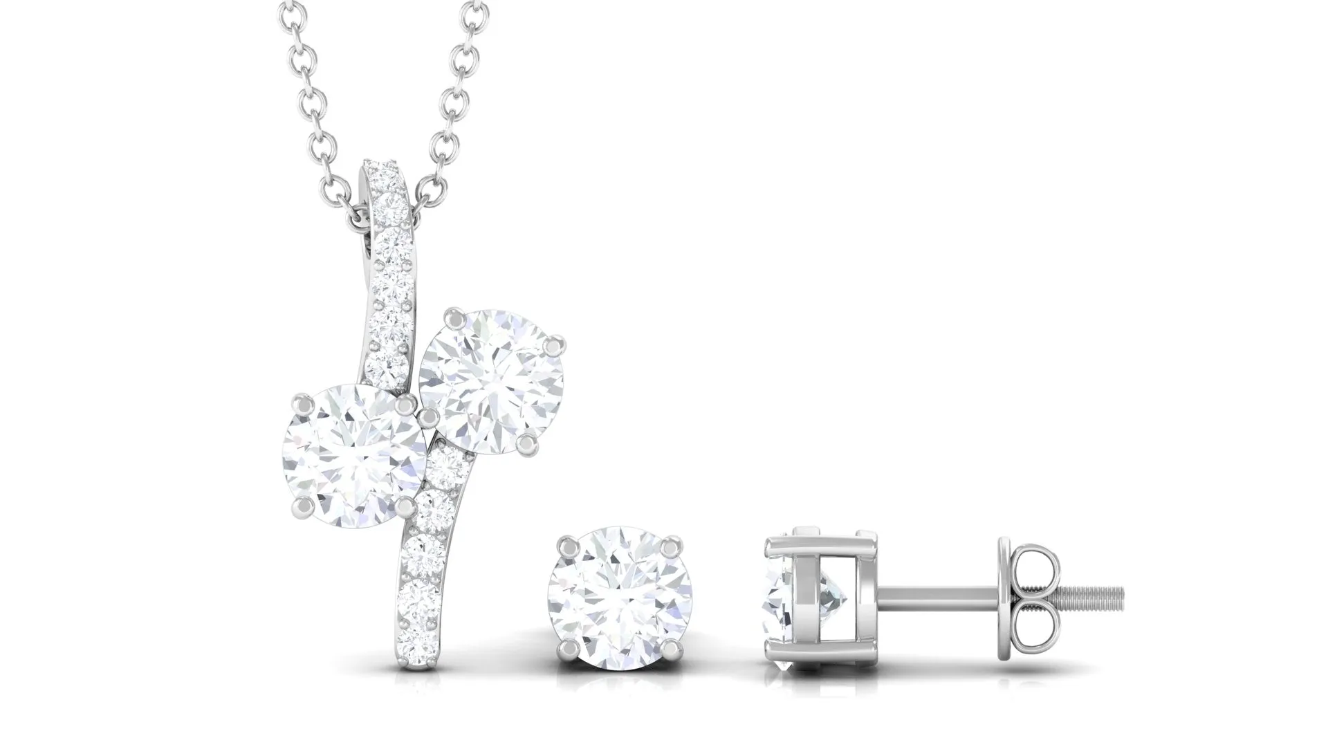 Certified Moissanite Minimal Jewelry Set