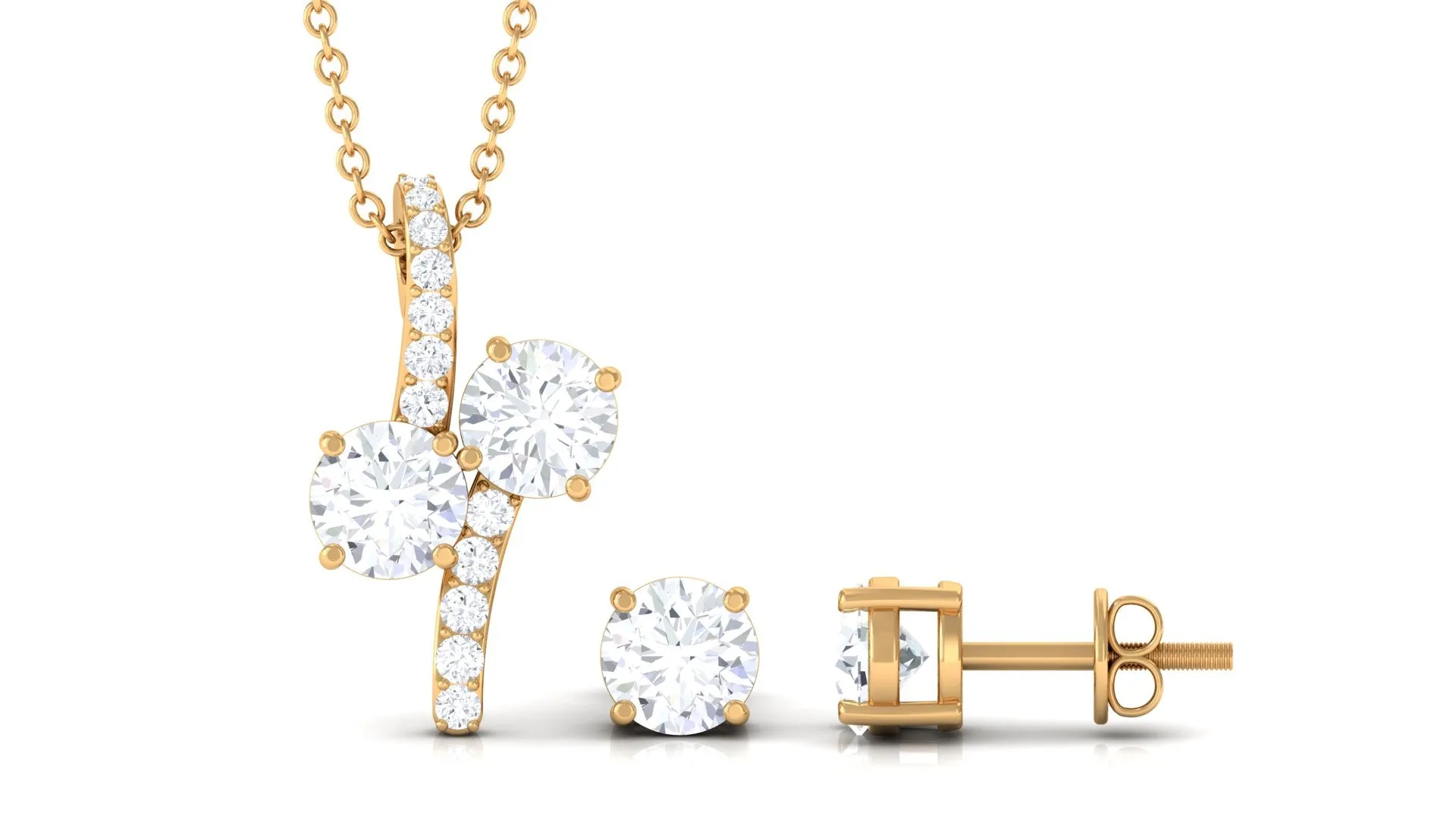 Certified Moissanite Minimal Jewelry Set