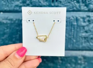 Cheer Gold Short Pendant Necklace in White Mother-of-Pearl