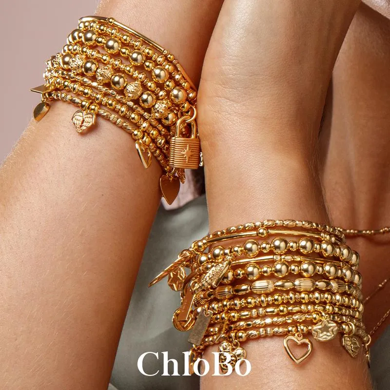ChloBo Sterling Silver Gold Plated Sparkle Oval Adjuster Bracelet D
