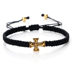 Christian Braided Rope Bracelet with Cross Charm