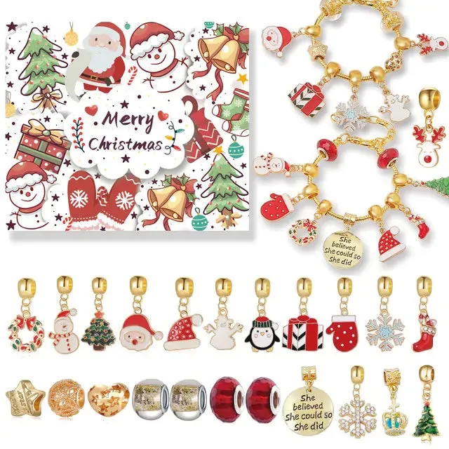 Christmas Countdown Calendar with Bracelet Charms