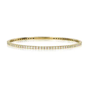 Classic 4 Prong Setting Diamond Flexible Tennis Bangle