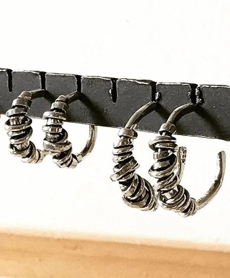 Classic Coiled Hoops Silver