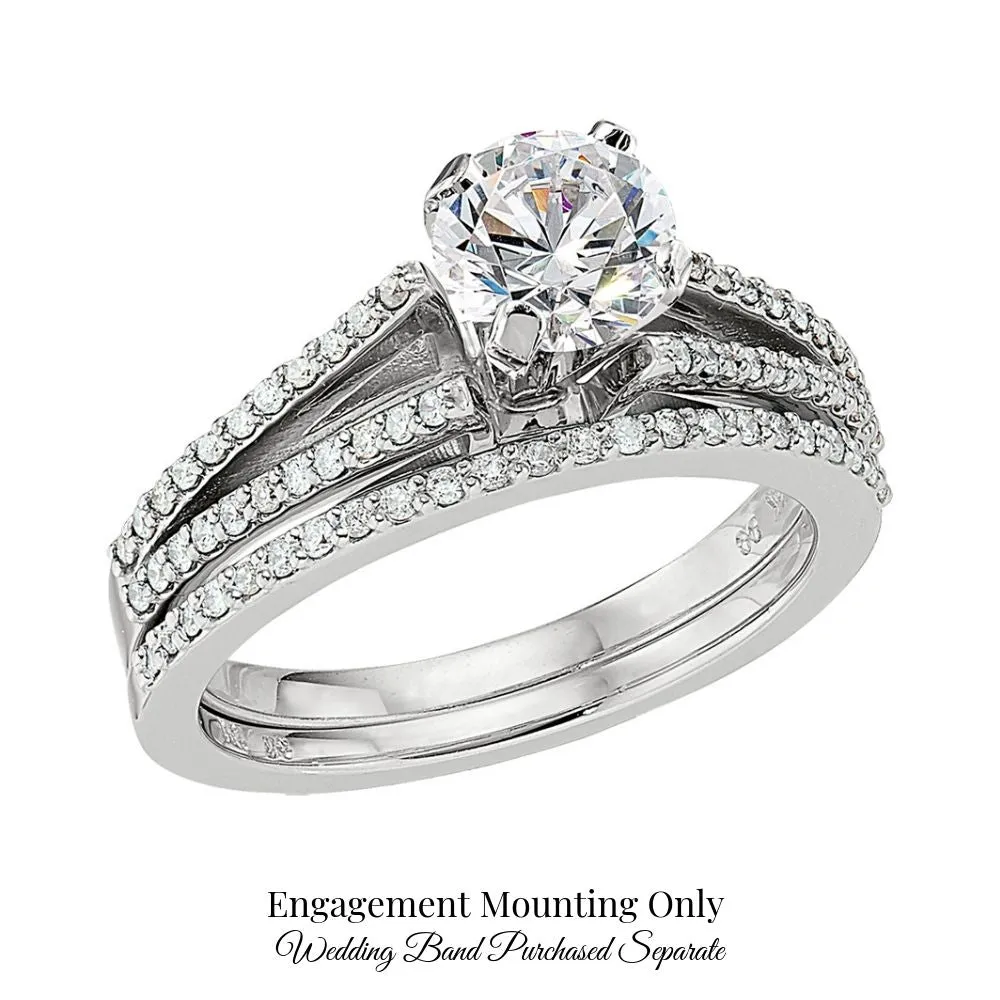 Classic Diamond Band Engagement Rings - Split Shank Settings