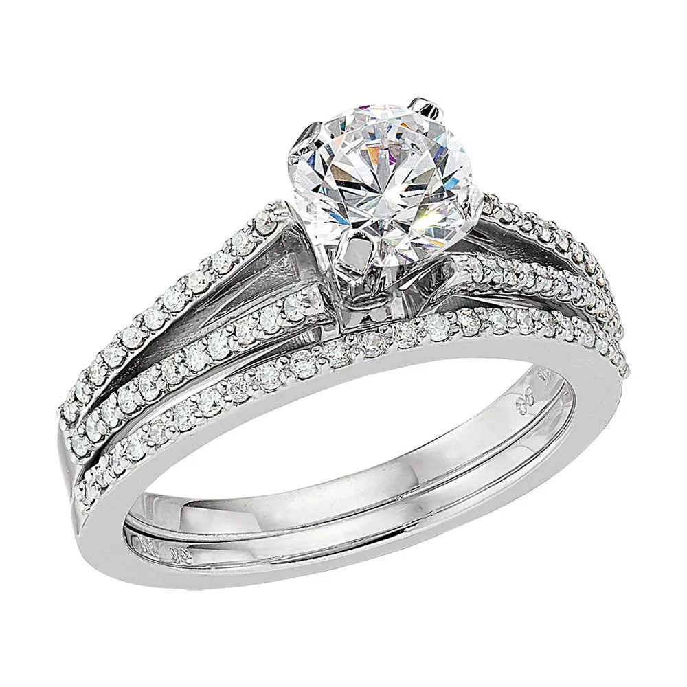 Classic Diamond Band Engagement Rings - Split Shank Settings