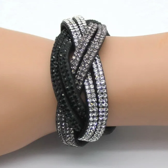 Classic Female Leather Bracelet Bangles