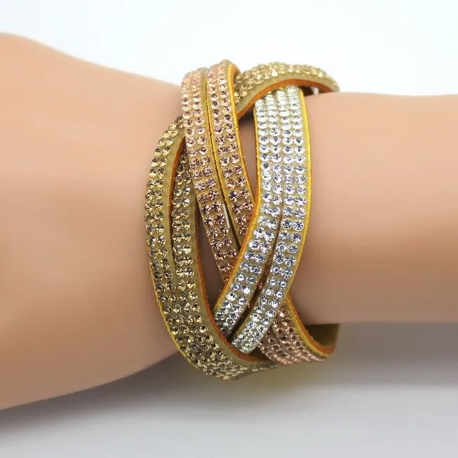 Classic Female Leather Bracelet Bangles