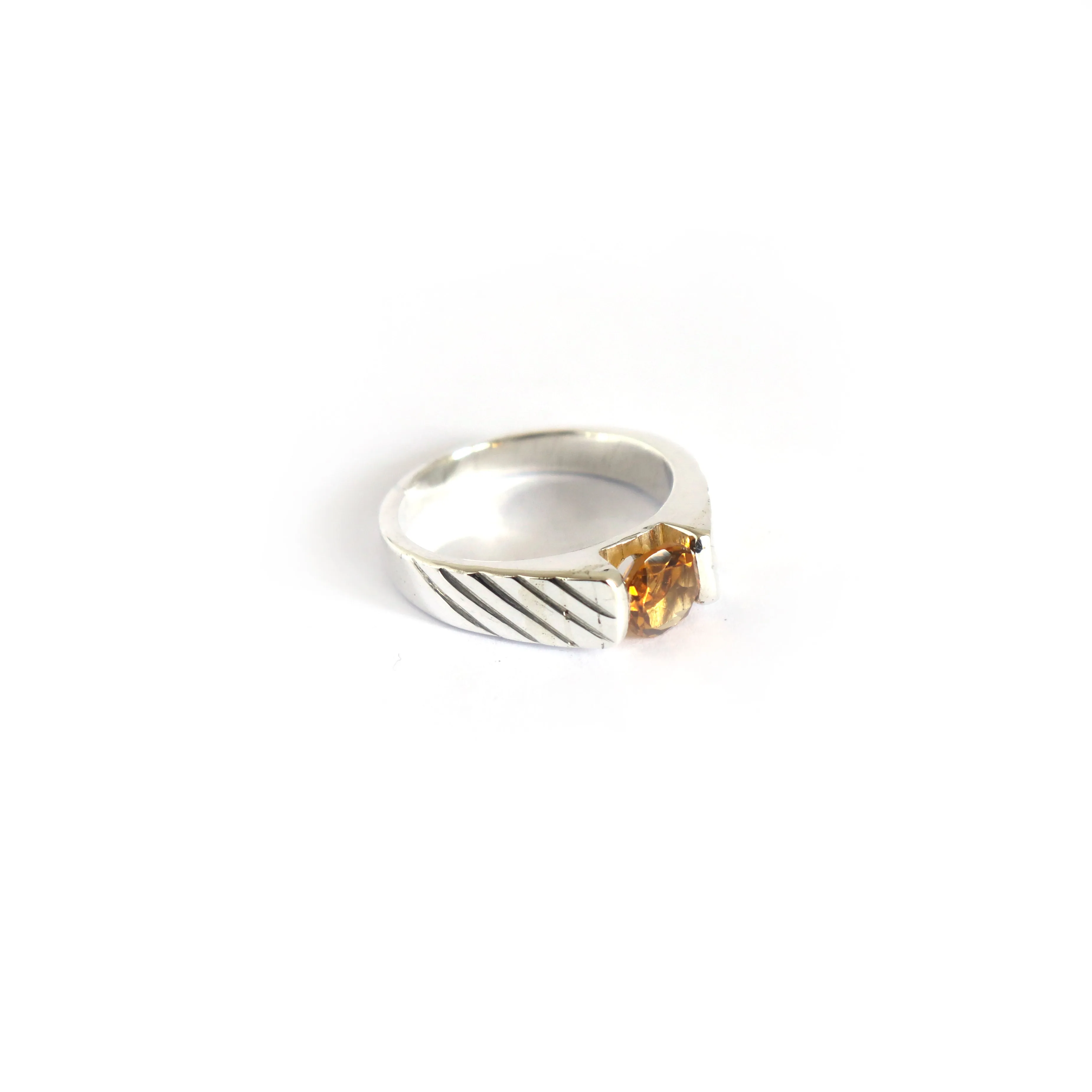 Cocktail Striped Citrine Band