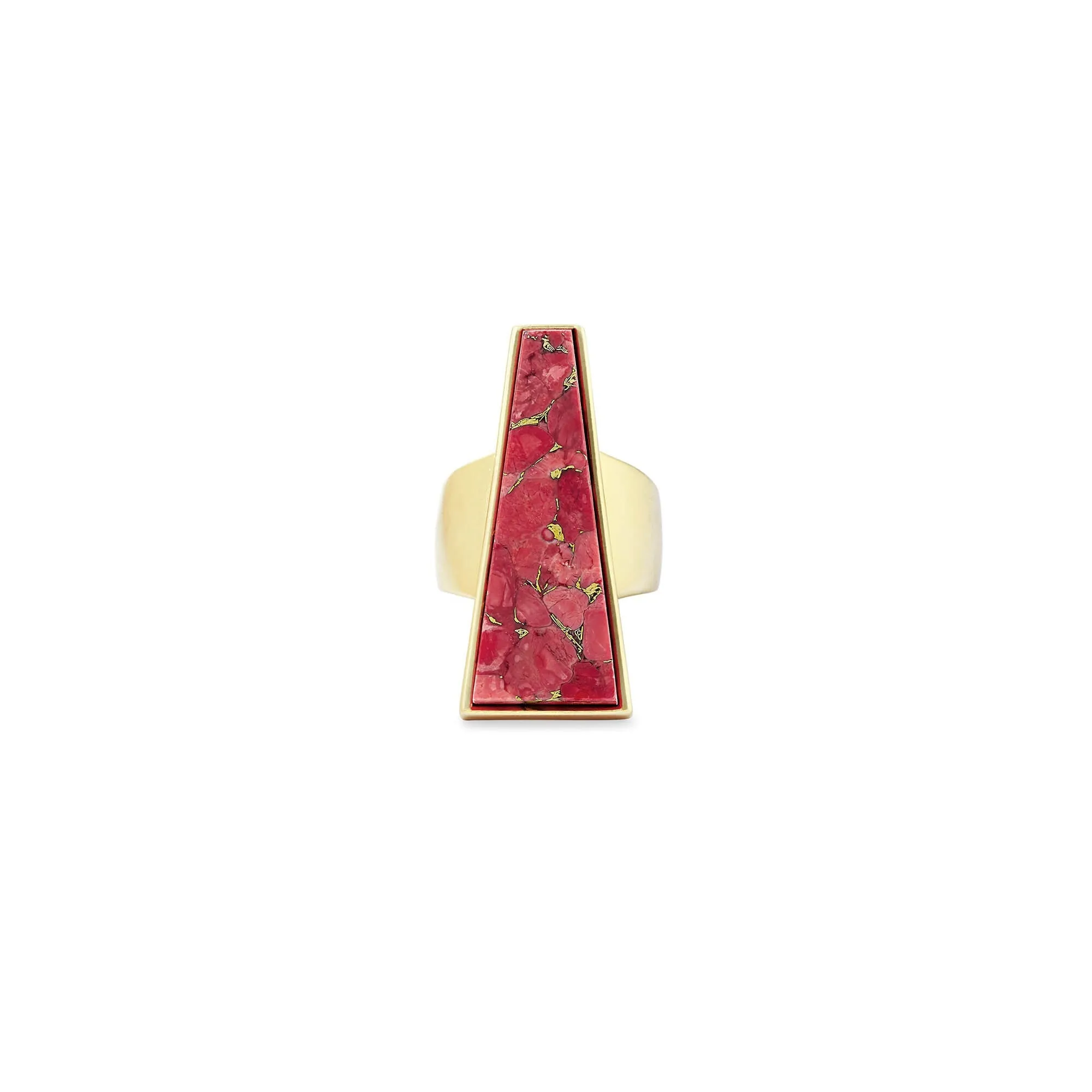 Collins Gold Cocktail Ring In Bronze Veined Red Magnesite