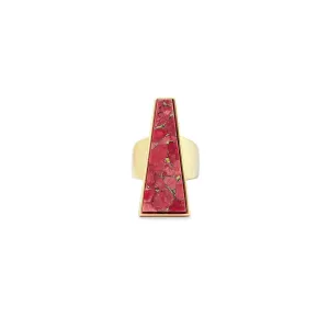 Collins Gold Cocktail Ring In Bronze Veined Red Magnesite