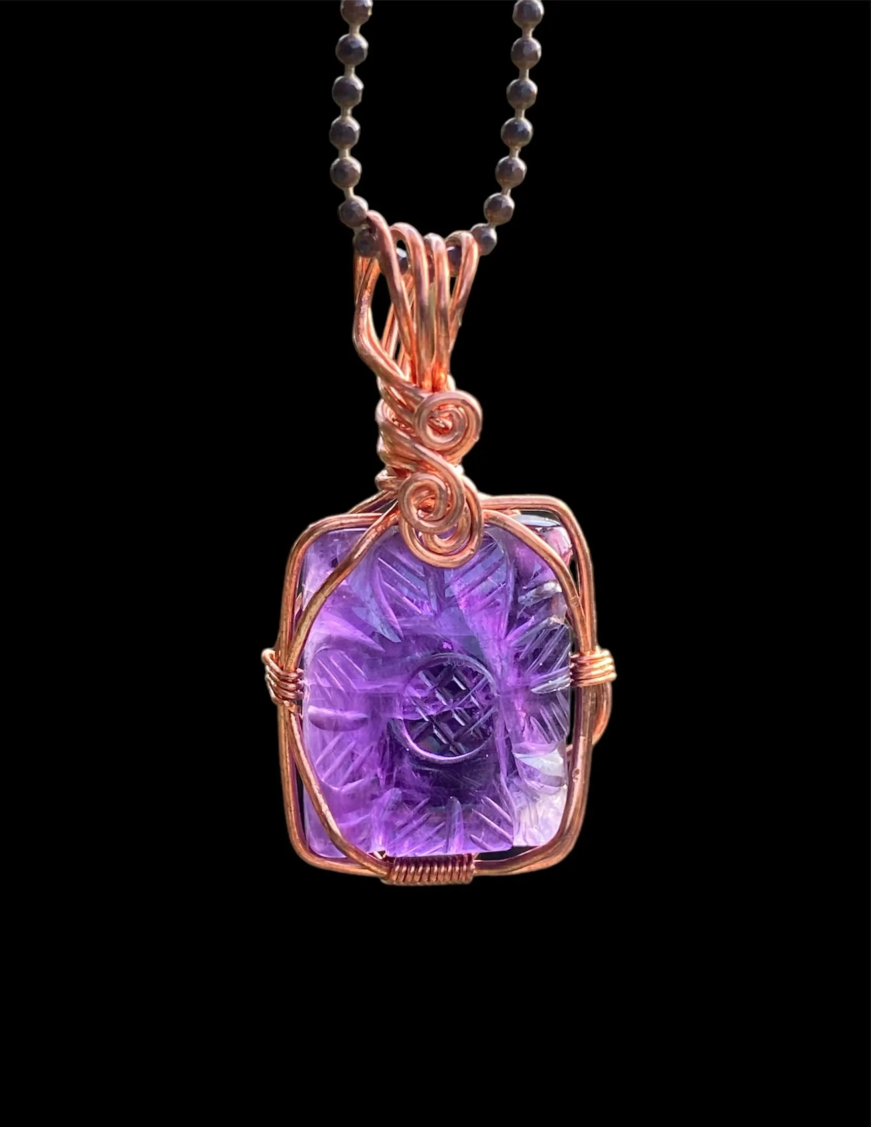 Copper Wire Wrapped Gemstone Pendants