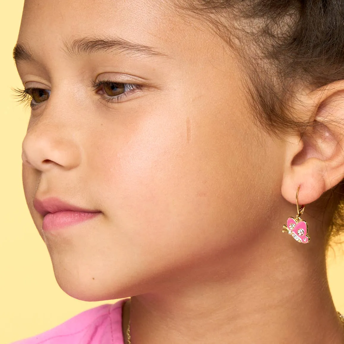 Crystal Butterfly Lever Back Earrings
