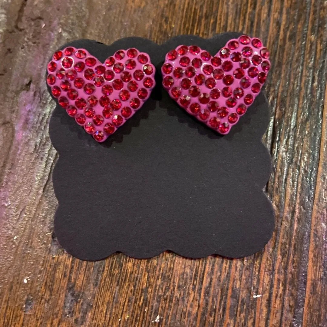 Crystal Heart-Stud Earrings-Joe Cool