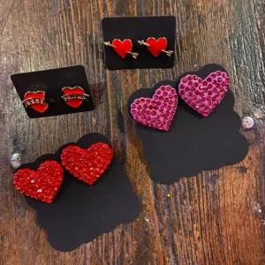 Crystal Heart-Stud Earrings-Joe Cool