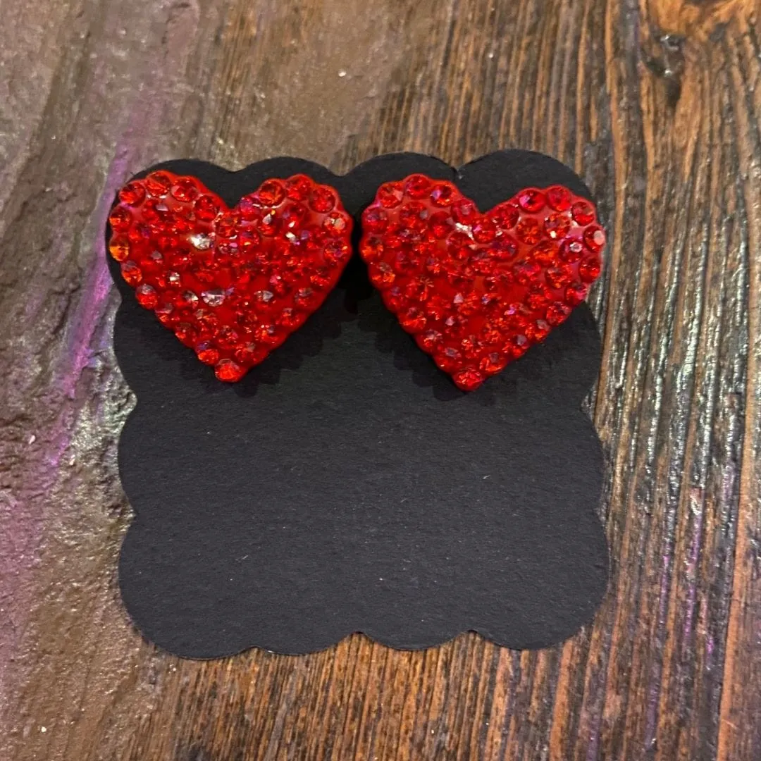 Crystal Heart-Stud Earrings-Joe Cool