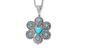 Crystal Natural Stone Flower Pendant Necklace