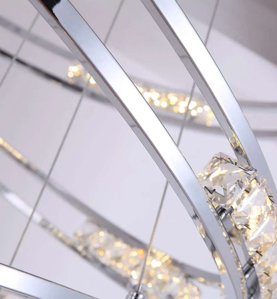 Crystal Rings Chandelier and Pendants