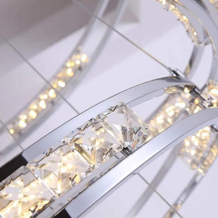 Crystal Rings Chandelier and Pendants