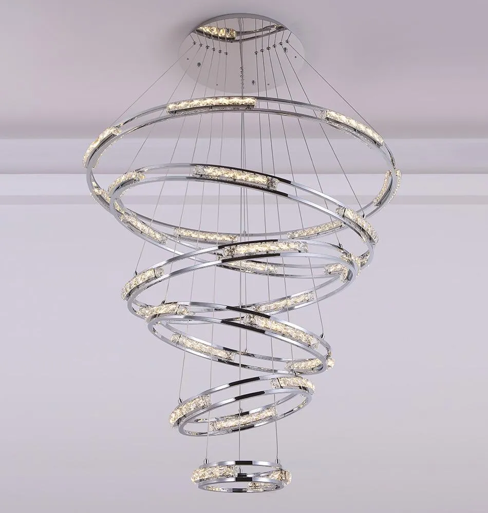 Crystal Rings Chandelier and Pendants