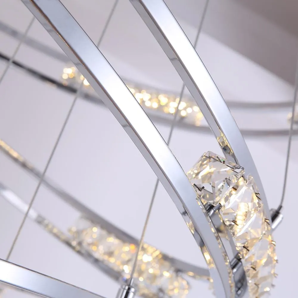 Crystal Rings Chandelier and Pendants