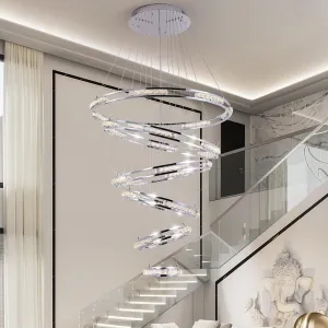 Crystal Rings Chandelier and Pendants